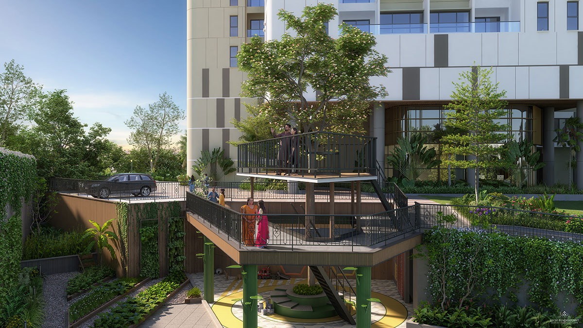 Garden Area Sattva Aaranya Bangalore